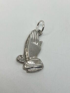 Vtg 925 Sterling Silver Vintage Praying Hands Religious Faith Charm